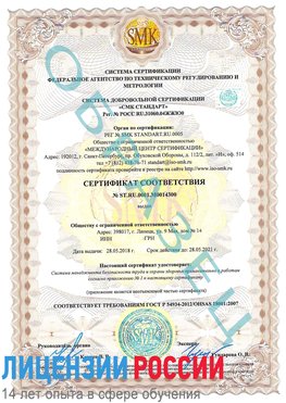 Образец сертификата соответствия Мичуринск Сертификат OHSAS 18001
